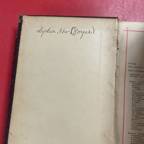 Owen Meredith Poetical Works Antique Book Decorative Gilt Cloth Lord Lytton - Picture 11 of 13